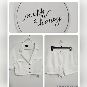 Milk & Honey Short/Crop Set - Size Large, NWT.